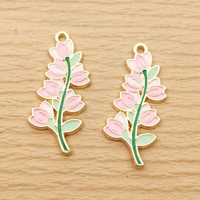 10 ks kvetinových príveskov na výrobu šperkov, smaltovaný náhrdelník, prívesok na kľúče, telefón, remeselné potreby, kovové DIY doplnky, pozlátené