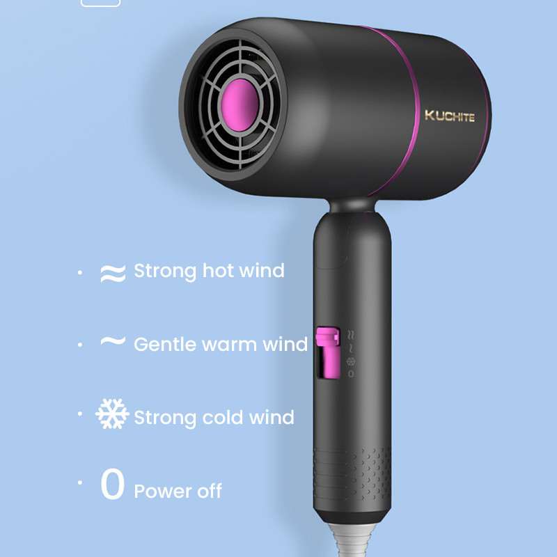 Skladací fén na vlasy NTC s konštantnou reguláciou teploty, negatívnymi iónmi, redukciou hluku v salóne, rýchlym sušením, domácim cestovaním