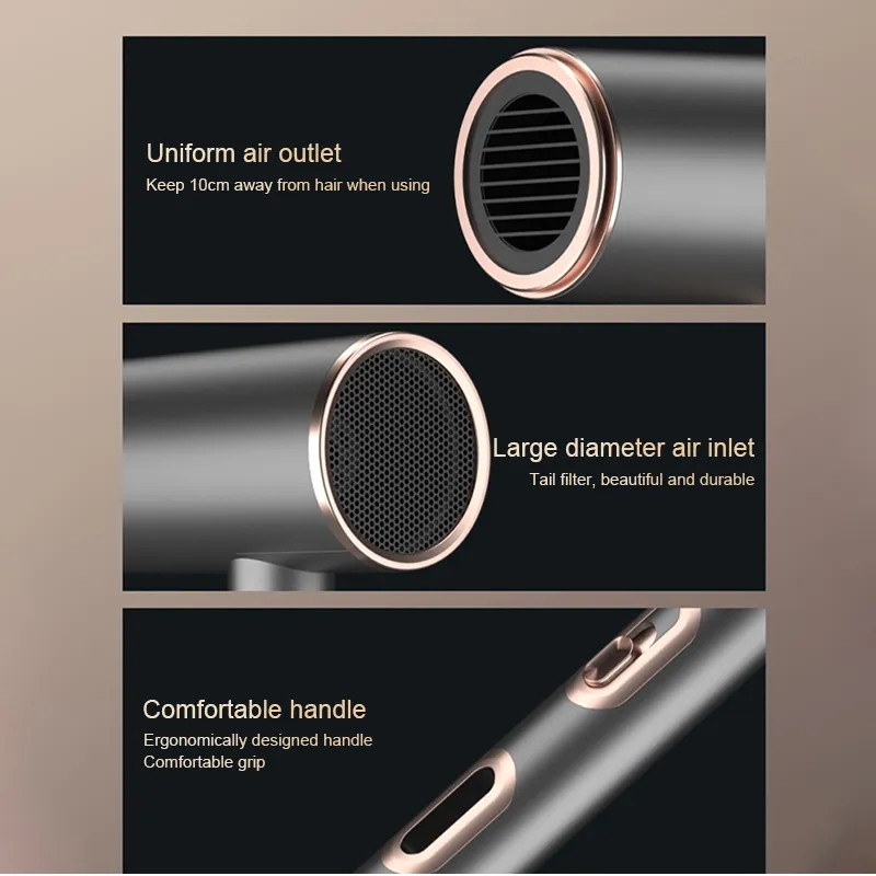 Föön Professionaalne 2200 W kodumasin Blu-Ray negatiivse iooniga suure võimsusega föön Antistaatiline kuuma ja külma salongi föön 220 V