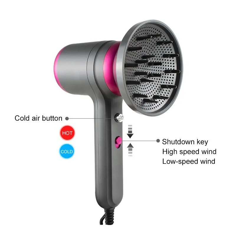 Professionaalne föön võimas salongi negatiivne ioon kuuma ja külma tuulega föön elektriline kodune föön reisi kaasaskantav