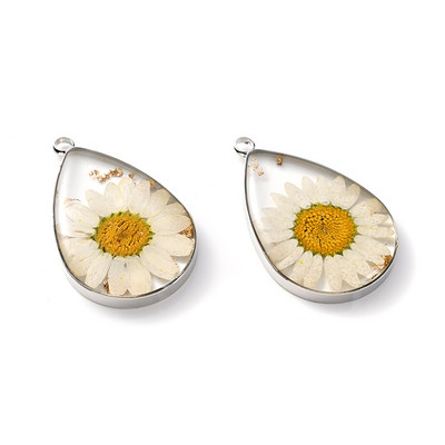 2 tk vesipiiska pressitud looduslik karikakra kuivatatud õie kroonlehtede vaigud nartsisside hibiskiõie lehtede ripats ehete valmistamiseks