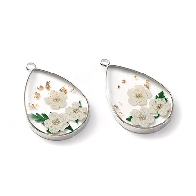 2 tk vesipiiska pressitud looduslik karikakra kuivatatud õie kroonlehtede vaigud nartsisside hibiskiõie lehtede ripats ehete valmistamiseks