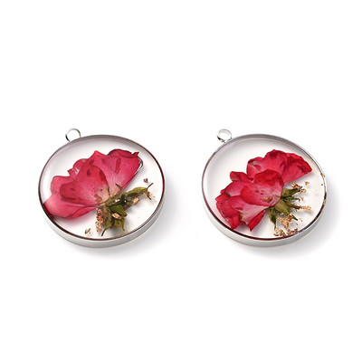 2 tk vesipiiska pressitud looduslik karikakra kuivatatud õie kroonlehtede vaigud nartsisside hibiskiõie lehtede ripats ehete valmistamiseks