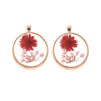 2Pc Creative Plated Fresh Real Dried Flower Resin Charms Daisy Hibiscus Petal Blossm Епоксидна висулка за изработка на бижута Обица