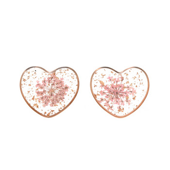 2Pc Creative Plated Fresh Real Dried Flower Resin Charms Daisy Hibiscus Petal Blossm Епоксидна висулка за изработка на бижута Обица