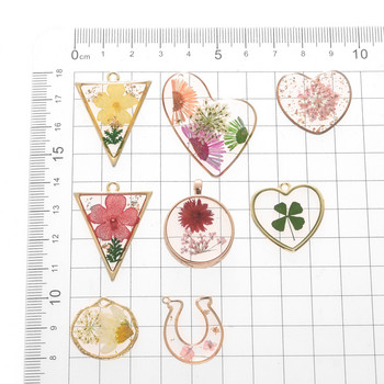 2Pc Creative Plated Fresh Real Dried Flower Resin Charms Daisy Hibiscus Petal Blossm Епоксидна висулка за изработка на бижута Обица