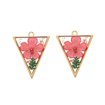 2 tk Creative Plated Värske tõeline kuivatatud lille Vaigu võlusid Daisy Hibiscus Kroonlehed Õis Epoxy Ripats Ehete Valmistamiseks Kõrvarõngas