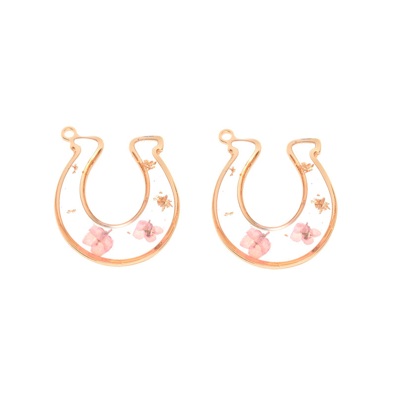 2 tk Creative Plated Värske tõeline kuivatatud lille Vaigu võlusid Daisy Hibiscus Kroonlehed Õis Epoxy Ripats Ehete Valmistamiseks Kõrvarõngas