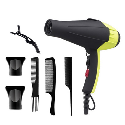 Fekete ionos hajszárító fúvókával Hajfésű fésű Szuper Erős Anion 2300W Professzionális fodrászfelszerelés Styling Tools