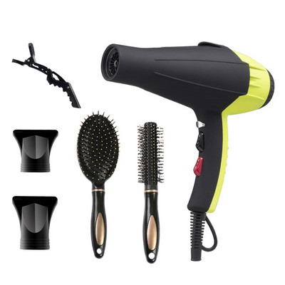 Fekete ionos hajszárító fúvókával Hajfésű fésű Szuper Erős Anion 2300W Professzionális fodrászfelszerelés Styling Tools