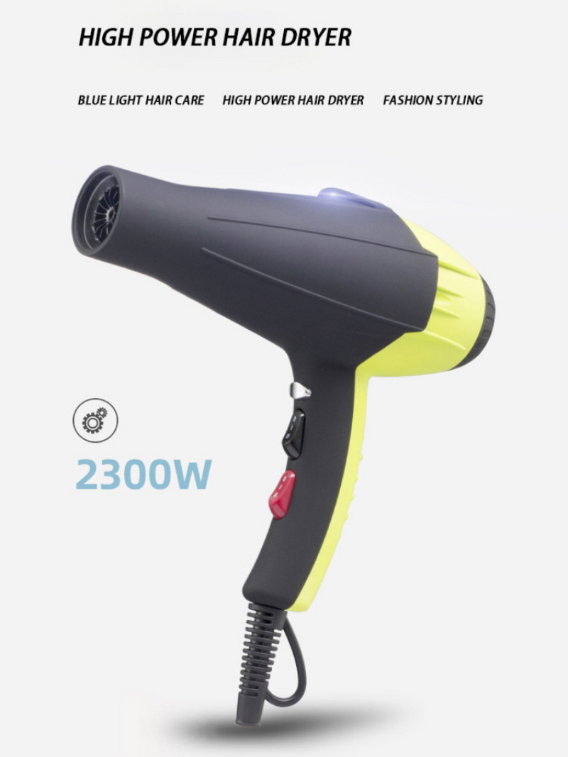 Fekete ionos hajszárító fúvókával Hajfésű fésű Szuper Erős Anion 2300W Professzionális fodrászfelszerelés Styling Tools