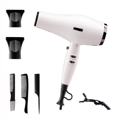 Professionaalne valge föön koos Collectori kuuma õhu kammiharjaga kaasaskantav puhur ülitugev salongivarustus juuksurile