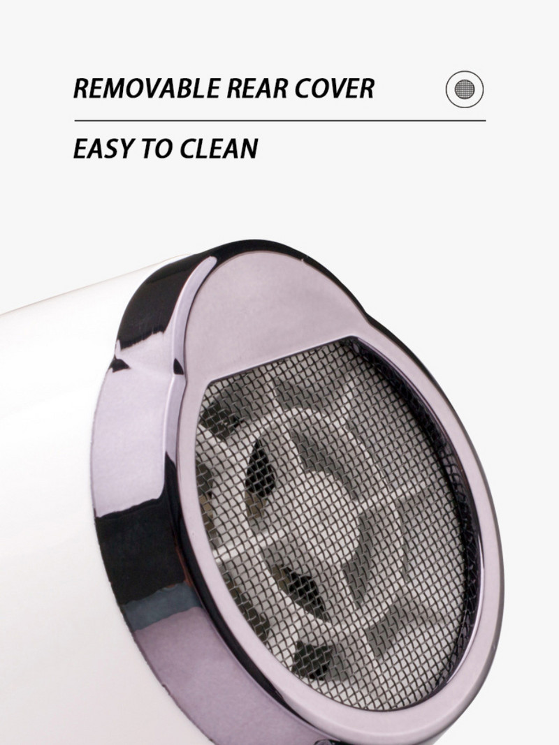 Professionaalne valge föön koos Collectori kuuma õhu kammiharjaga kaasaskantav puhur ülitugev salongivarustus juuksurile