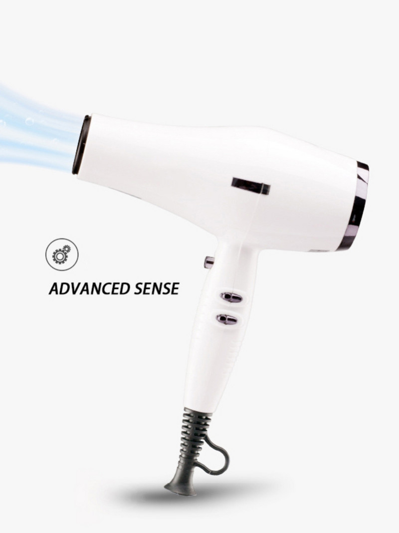 Professionaalne valge föön koos Collectori kuuma õhu kammiharjaga kaasaskantav puhur ülitugev salongivarustus juuksurile