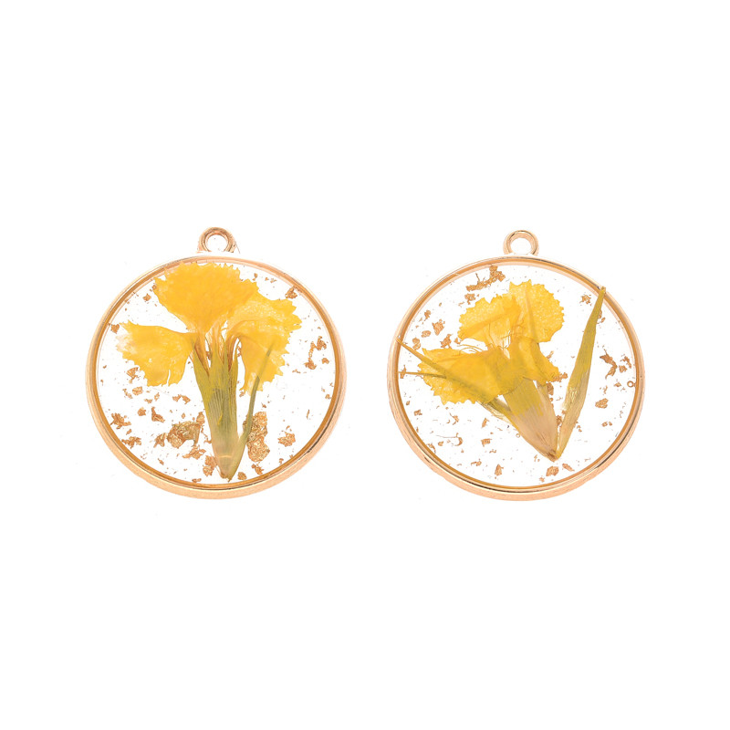 2db préselt lapos zománc friss valódi szárított virág varázslat százszorszép négylevelű szerencseszirom medálok ékszerkészítéshez fülbevaló