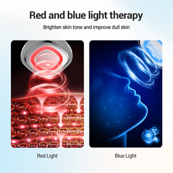 LED мултифункционален преносим електрически вносител микро-ток стягащ лифтинг червена синя светлина терапия горещ компрес почистващ USB
