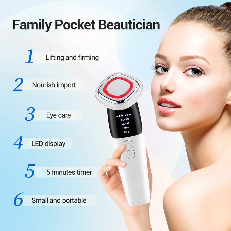 LED multifunktsionaalne kaasaskantav elektriimportija mikrovoolu pinguldav tõstmine punane sinine valgusteraapia kuumkompress puhastus USB