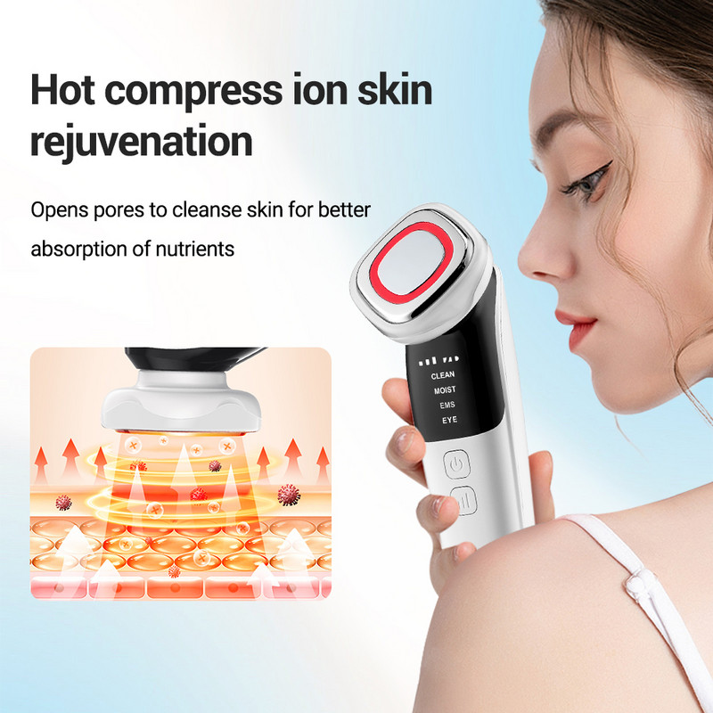 LED multifunktsionaalne kaasaskantav elektriimportija mikrovoolu pinguldav tõstmine punane sinine valgusteraapia kuumkompress puhastus USB