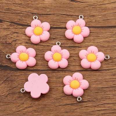 10db 21x24MM 6 színű gyanta növény napraforgó bűbáj medálok barkács dekorációhoz nyaklánc fülbevaló kulcstartó ékszer készítés kézzel