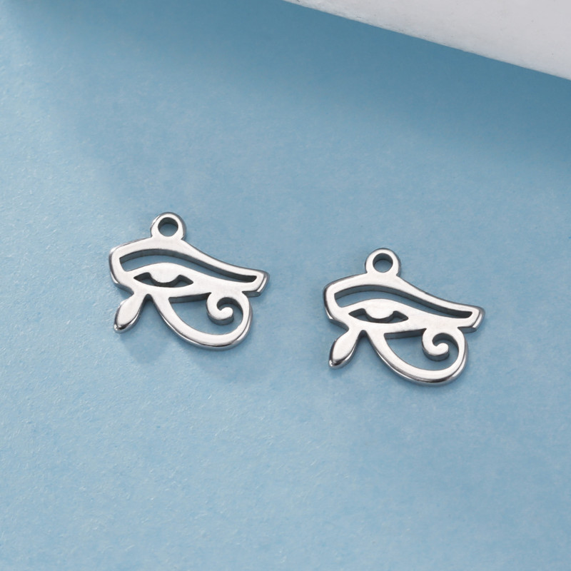 5 τμχ/παρτίδα The Eye Of Horus Ra Udjat Charms for Jewelry Making Ανοξείδωτο Ατσάλι Χρυσό Χρώμα DIY Χειροποίητο κολιέ μενταγιόν