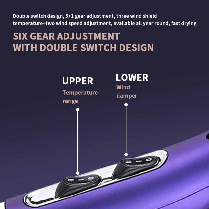 Föön Suure võimsusega juuksehooldus Negatiivse iooniga konstantse temperatuuriga juuste kujundamine föön Kuuma ja külma tuulega reguleeritav föön