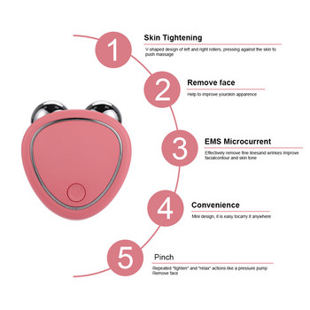 Νέο EMS Microcurrent Facial Massager Roller Skin Tightening Rejuvenation Face Wrinkle Remover Beauty Device