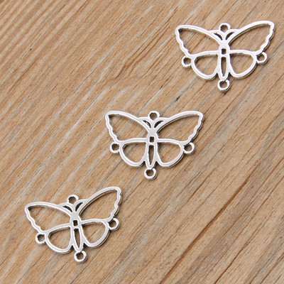 30 ks, 4 štýly, mix veľkostí, zliatiny kovu, duté motýle, delfín, srdce, prívesky na zvieratá, konektor pre DIY náhrdelníky, výrobu šperkov