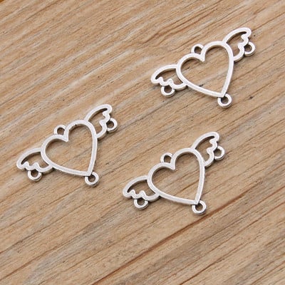 30 ks, 4 štýly, mix veľkostí, zliatiny kovu, duté motýle, delfín, srdce, prívesky na zvieratá, konektor pre DIY náhrdelníky, výrobu šperkov