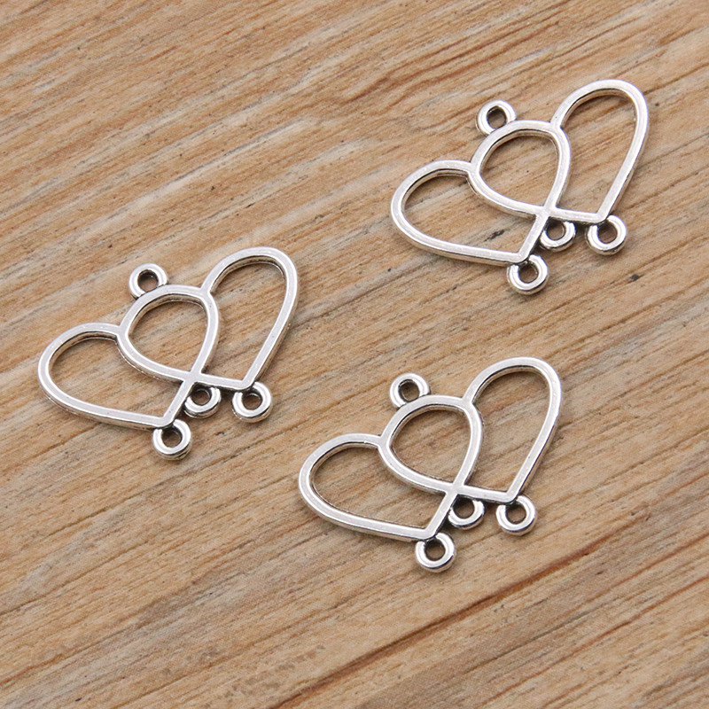 30 ks, 4 štýly, mix veľkostí, zliatiny kovu, duté motýle, delfín, srdce, prívesky na zvieratá, konektor pre DIY náhrdelníky, výrobu šperkov