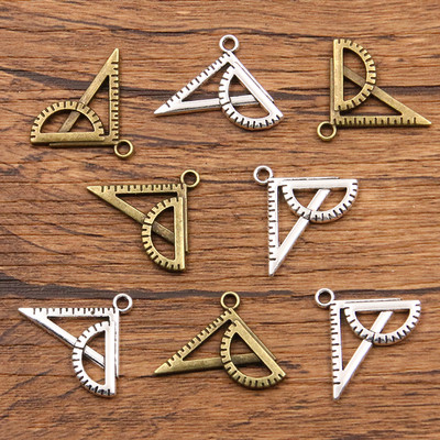 20 tk 17 * 24 mm metallisulamist kahevärviline joonlaud, kolmnurkne ümmargune võluripats ehete valmistamiseks, käsitsi valmistatud käsitöö