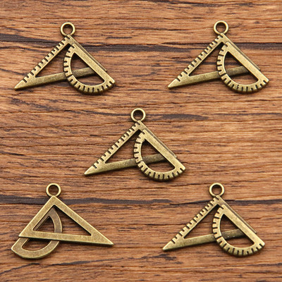 20 tk 17 * 24 mm metallisulamist kahevärviline joonlaud, kolmnurkne ümmargune võluripats ehete valmistamiseks, käsitsi valmistatud käsitöö