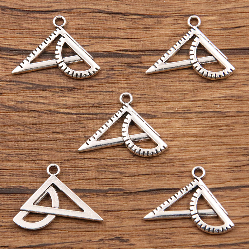 20 tk 17 * 24 mm metallisulamist kahevärviline joonlaud, kolmnurkne ümmargune võluripats ehete valmistamiseks, käsitsi valmistatud käsitöö