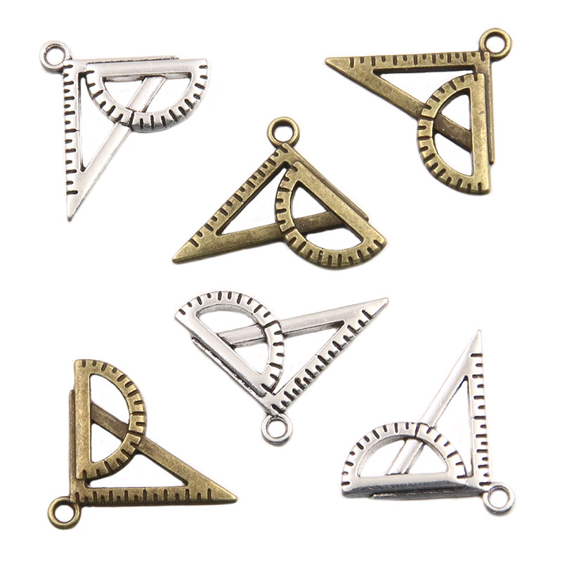 20 tk 17 * 24 mm metallisulamist kahevärviline joonlaud, kolmnurkne ümmargune võluripats ehete valmistamiseks, käsitsi valmistatud käsitöö