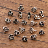 50 tk 6x8mm metallisulamist väike sõbrapäeva roosivõlu taimne ripats ehete valmistamiseks isetegemise jaoks käsitsi valmistatud käsitöö