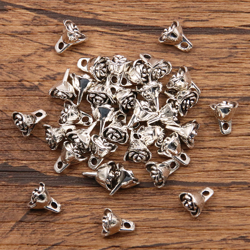 50 tk 6x8mm metallisulamist väike sõbrapäeva roosivõlu taimne ripats ehete valmistamiseks isetegemise jaoks käsitsi valmistatud käsitöö