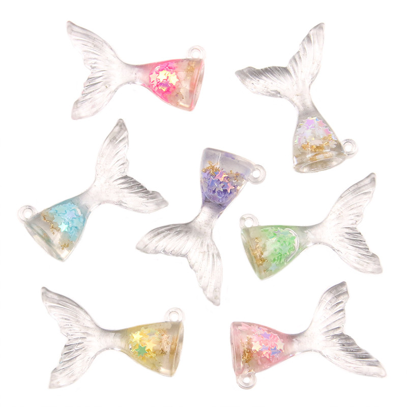 10tk 25x37MM 7 värvi loomad merineitsi saba amuletid ehete valmistamiseks käsitööks mereorganismide ripatsid lamedad meisterdamise kõrvarõngad võtmehoidja