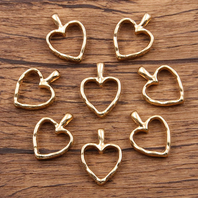 10 tk 13 * 24 mm metallisulamist Uus toode Kahevärviline südamevõlu õõnes ripats ehete valmistamiseks DIY käsitsi valmistatud käsitöö