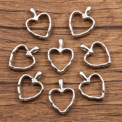 10 tk 13 * 24 mm metallisulamist Uus toode Kahevärviline südamevõlu õõnes ripats ehete valmistamiseks DIY käsitsi valmistatud käsitöö