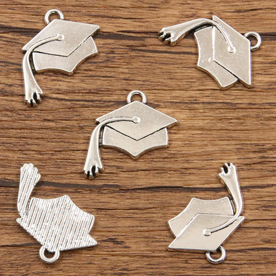 10 tk 22 * 24 mm metallisulamist kahevärviline mörtplaadist amuletti lõpetamise hooaja ripats ehete valmistamiseks DIY käsitsi valmistatud käsitöö