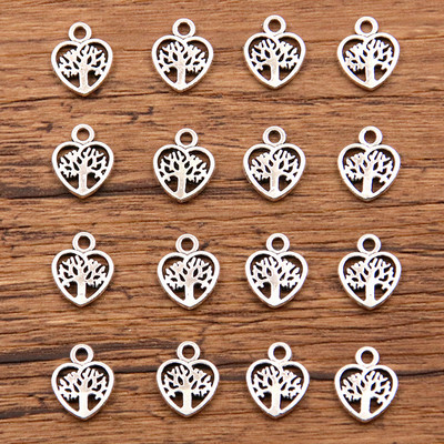 60 TK 2 Suurus Stiilis Pilt Värv Õõnes Südamed Puu Geomeetria Ripats Metallisulamist DIY Kaelakee Käevõru Kõrvarõnga Märgistus