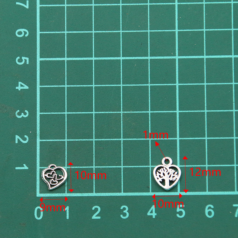 60 TK 2 Suurus Stiilis Pilt Värv Õõnes Südamed Puu Geomeetria Ripats Metallisulamist DIY Kaelakee Käevõru Kõrvarõnga Märgistus