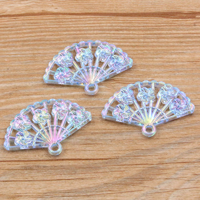 10kom 30*42mm 4 boje obostrani lepeza privezak smola cvijet ogrlica privjesak privjesak DIY pribor za izradu