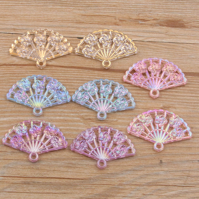 10kom 30*42mm 4 boje obostrani lepeza privezak smola cvijet ogrlica privjesak privjesak DIY pribor za izradu