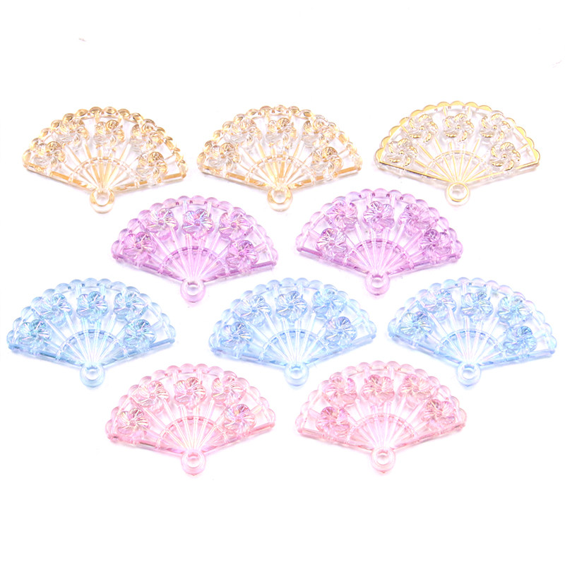 10kom 30*42mm 4 boje obostrani lepeza privezak smola cvijet ogrlica privjesak privjesak DIY pribor za izradu