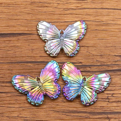 10 tk 23 * 30 mm 9 värvi astmeline liblikas vaigust kõrvarõngas võlusid isetegemise leiud 3D telefoni võtmehoidja käevõrud ripats ehete valmistamiseks