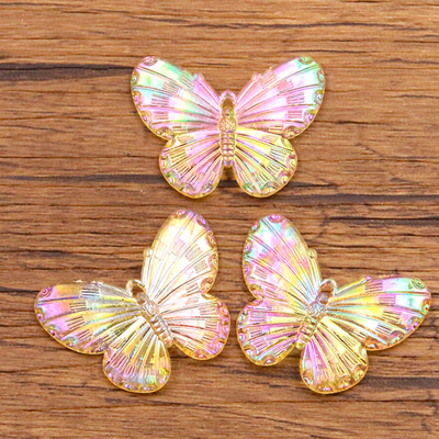 10 tk 23 * 30 mm 9 värvi astmeline liblikas vaigust kõrvarõngas võlusid isetegemise leiud 3D telefoni võtmehoidja käevõrud ripats ehete valmistamiseks