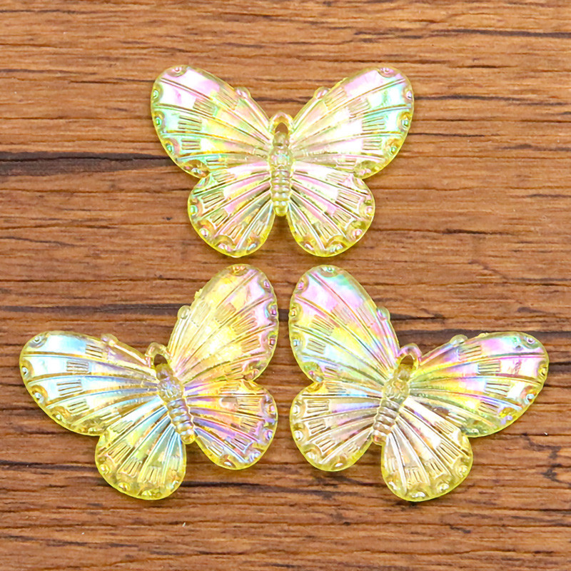 10 tk 23 * 30 mm 9 värvi astmeline liblikas vaigust kõrvarõngas võlusid isetegemise leiud 3D telefoni võtmehoidja käevõrud ripats ehete valmistamiseks