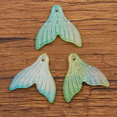 20tk 20*20mm 4värviline gradient kalasaba vaigust kõrvarõngas võlusid isetegemise leiud 3D telefoni võtmehoidja käevõrud ripats ehete valmistamiseks