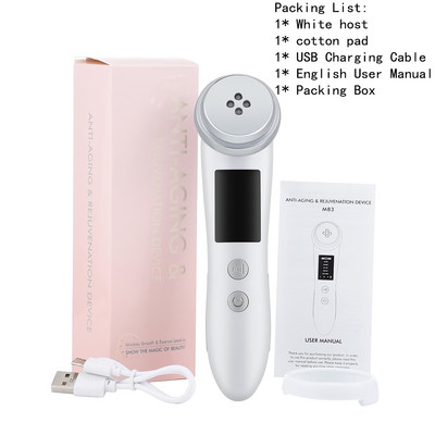 Radijo dažnio odos atjauninimas grožio instrumentų esencija, importas, eksportas, stangrina, pakelianti spalva, veido valymas, USB įkrovimas