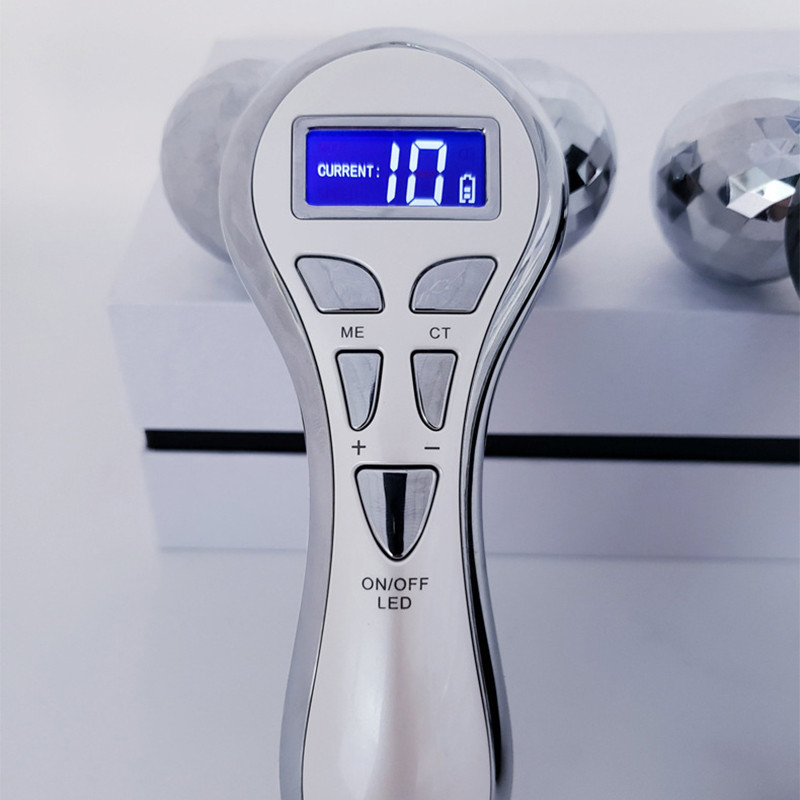 4D mikrosrovių veido masažuoklis, USB įkraunamas veido patempimas grožio voleliu kūno masažas, skirtas senėjimo raukšlėms Veido plonas